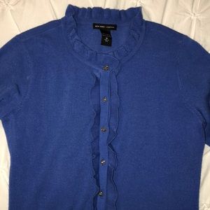 New York & Company Sea Blue Cardigan-Medium
